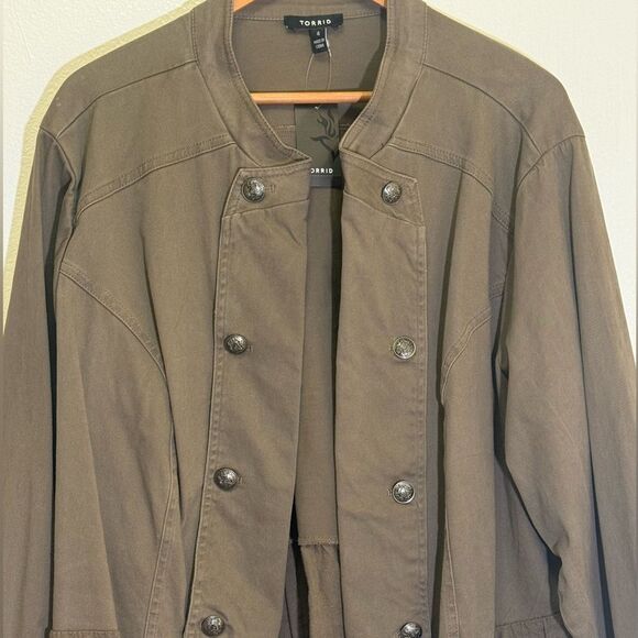 NWT Torrid - Fab Mix Military Peplum Open Jacket - size 4/4XL - Picture 3 of 6